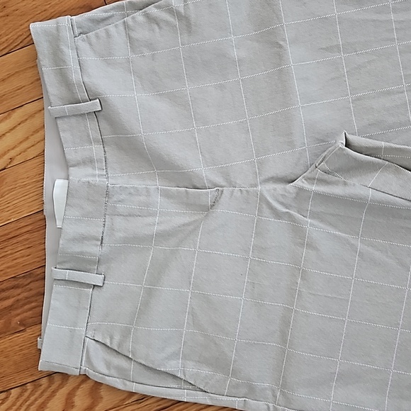 H&M SKINNY DRESS PANTS WOMEN'S SIZE 8 BEIGHE PLAID GREAT SHAPE STRETCHY WAIST - Picture 2 of 8